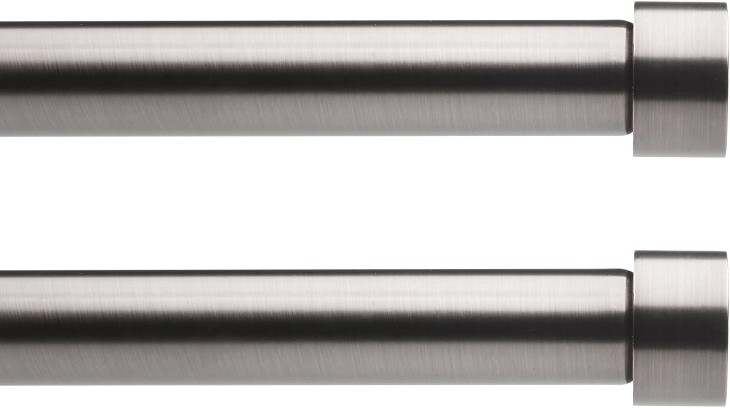 Nickel 2-Pack Adjustable Curtain Rods, 36 to 72” Z720243