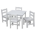 Square Table Set with 4 Chairs White E4503
