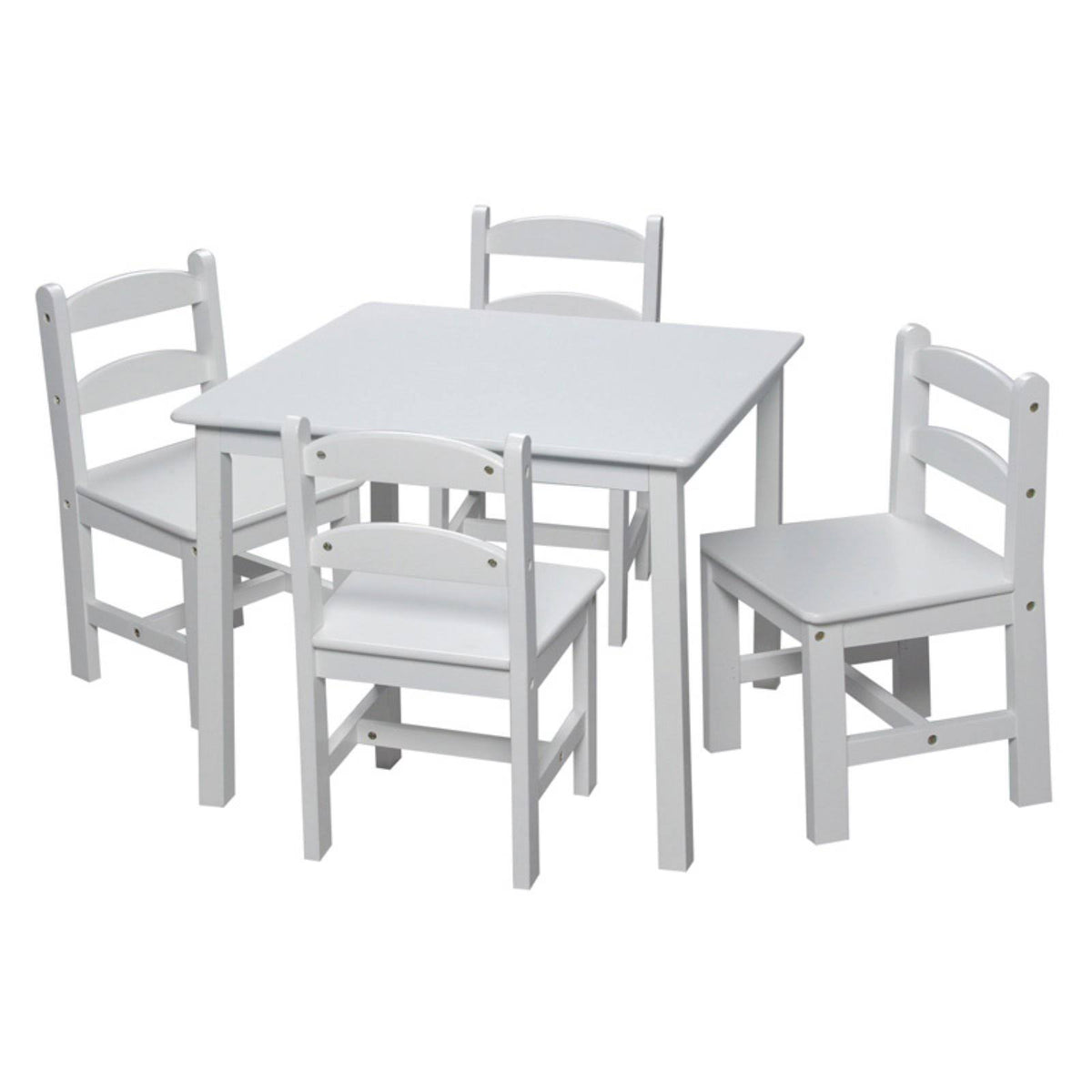 Square Table Set with 4 Chairs White E4503