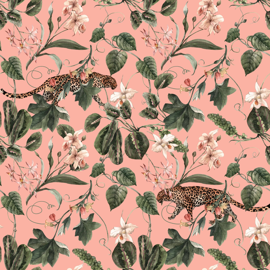 Retro Tropical Pattern Peel and Stick Wallpaper D1339