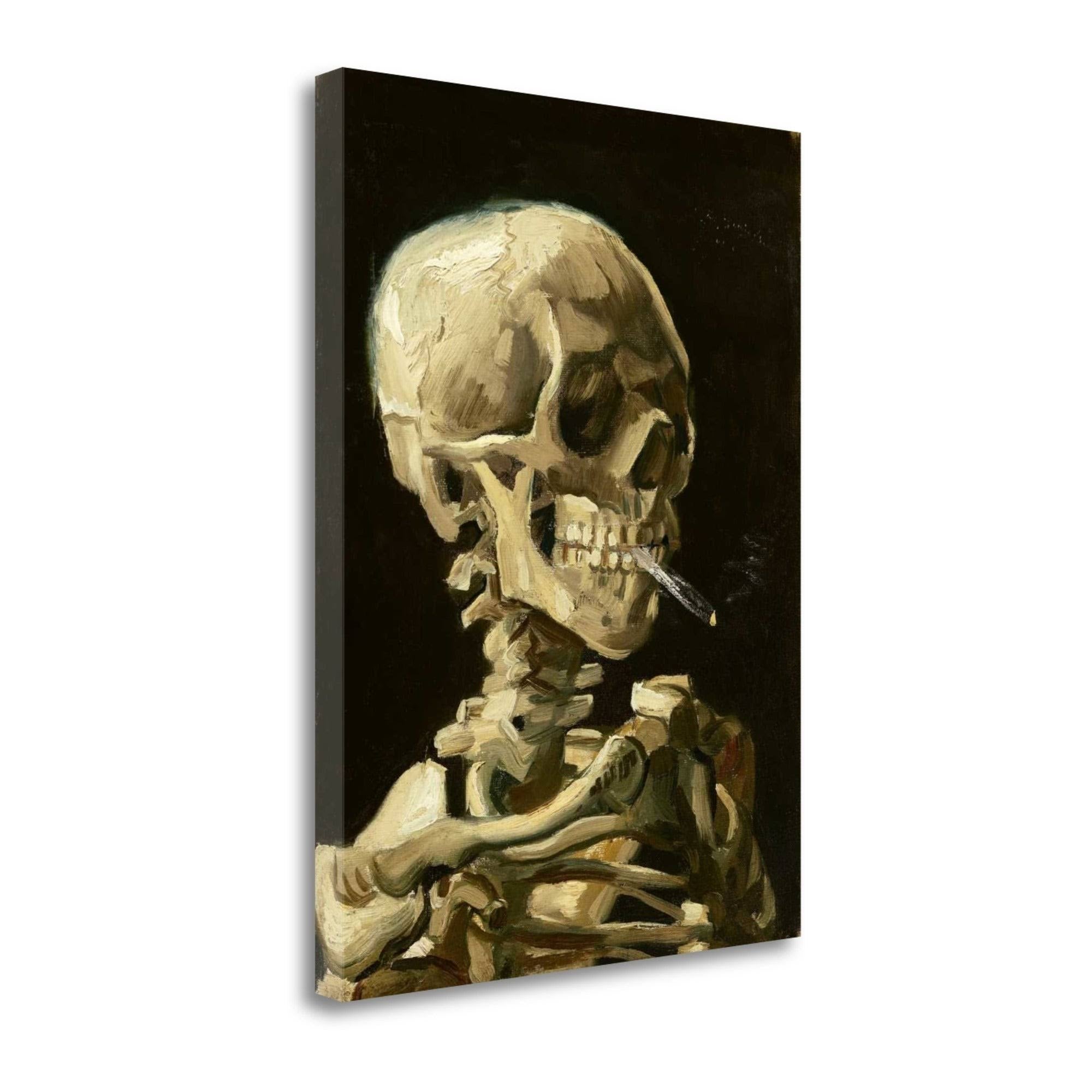 32x22 x 24x22 Skull with Burning Cigarette Canvas N631