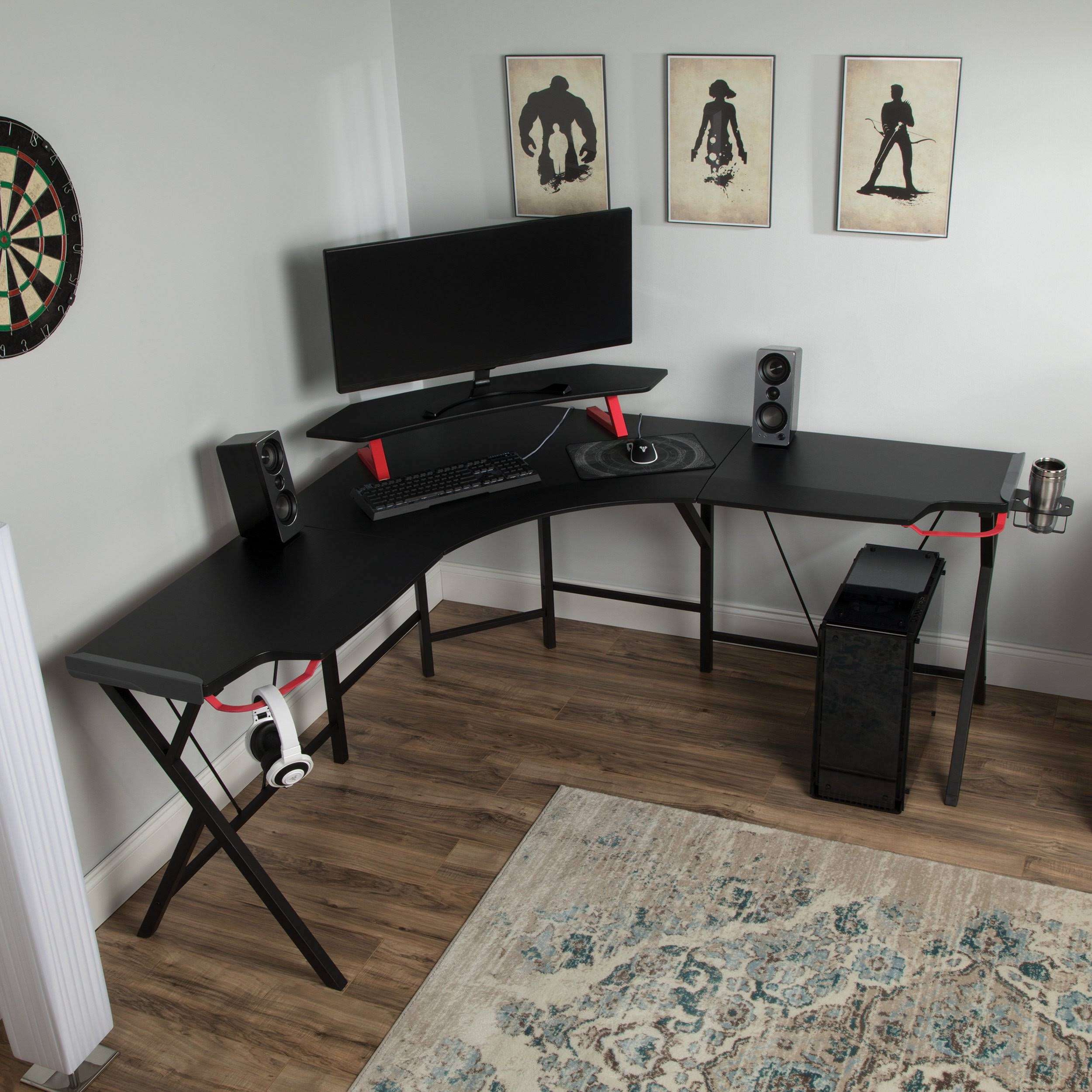 Grey L Shaped Gaming Desk G30107