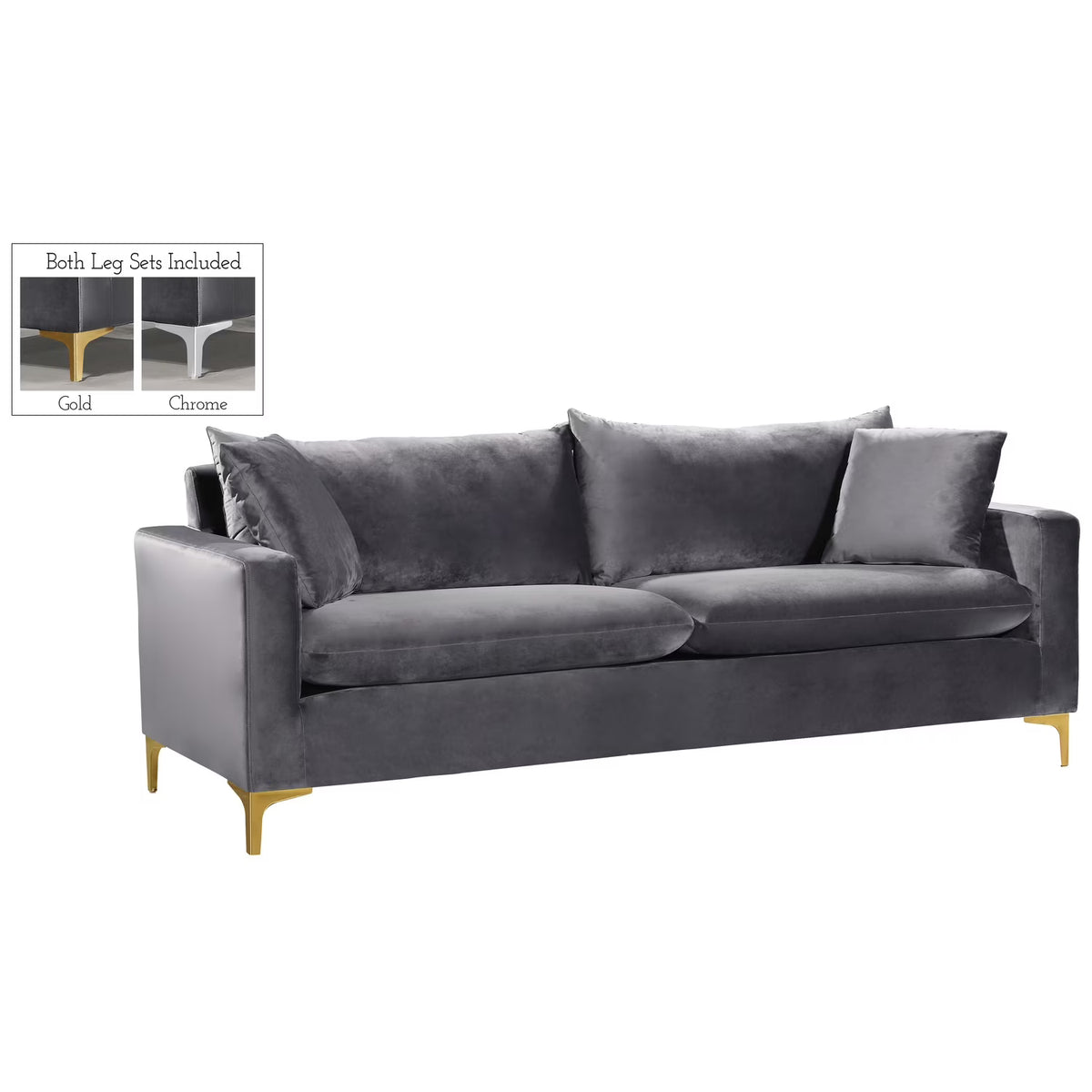 Grey Velvet Sofa C101824