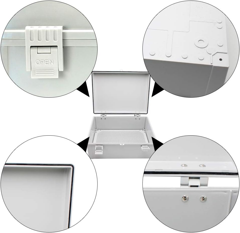 Outdoor Electrical Box Weatherproof Plastic Hinged Cover with 2 NPT 3/4” Glands T1626