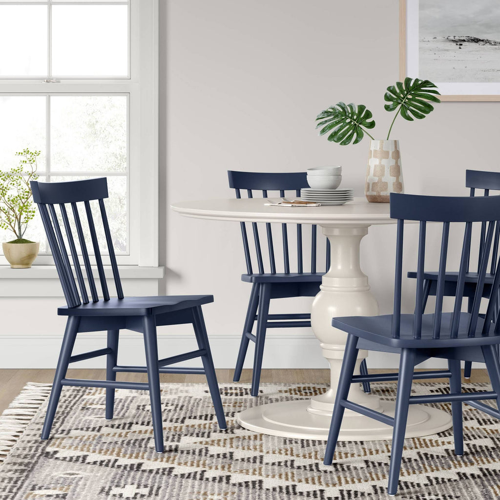 Set of 2 Dark Blue Windsor Dining Chair K192