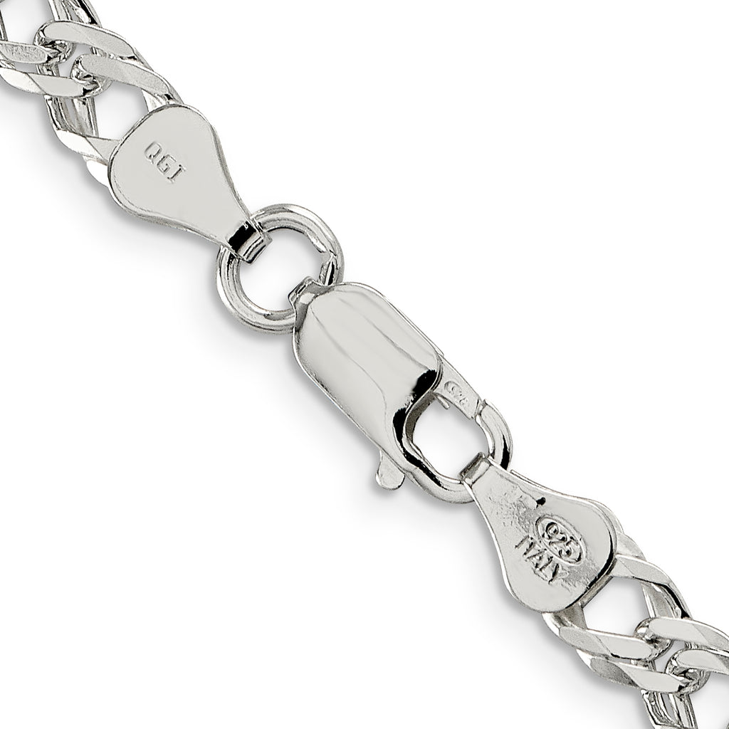 Sterling Silver Diamond-Cut Curb Chain Necklace 18 Inch C299429