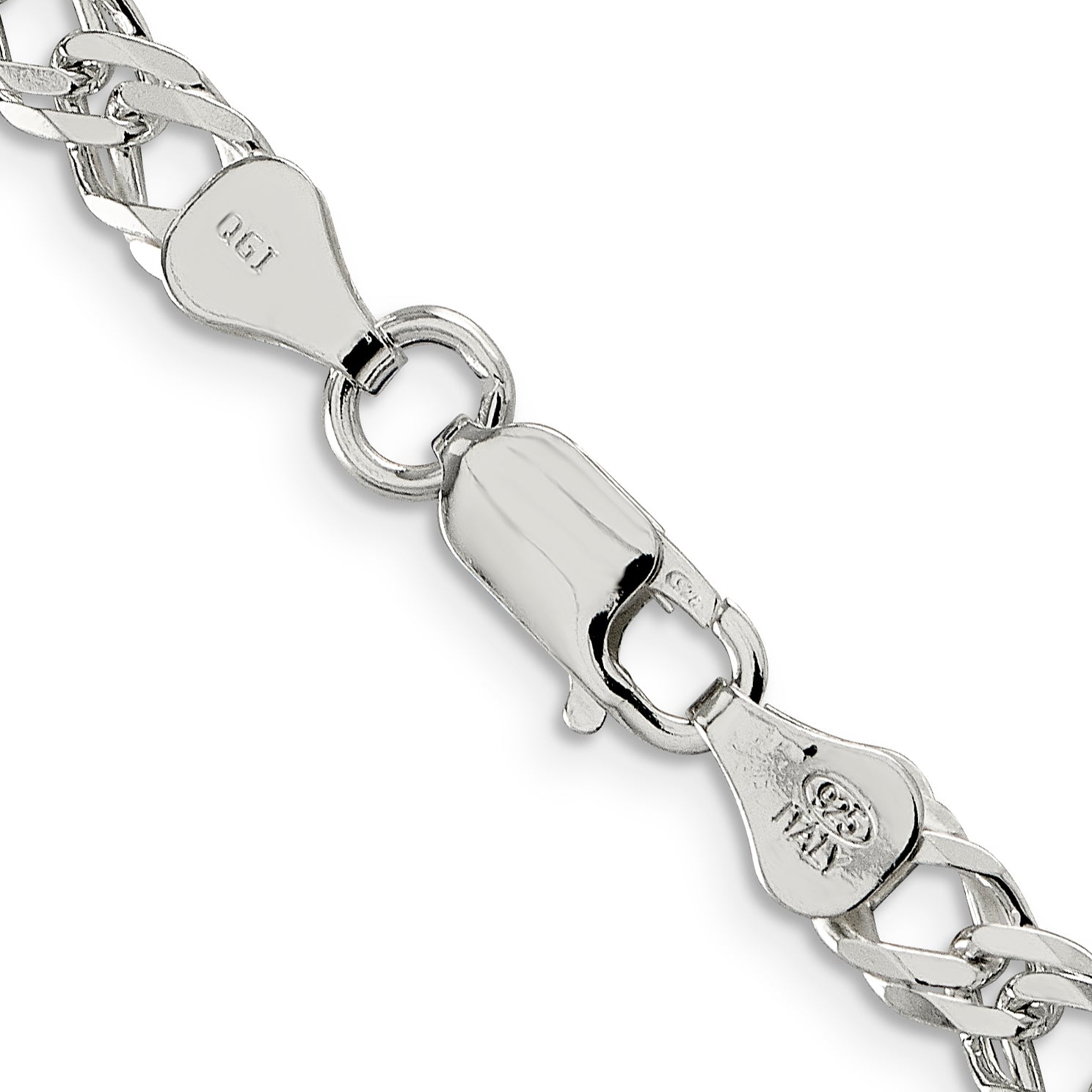 Sterling Silver Diamond-Cut Curb Chain Necklace 18 Inch C299429