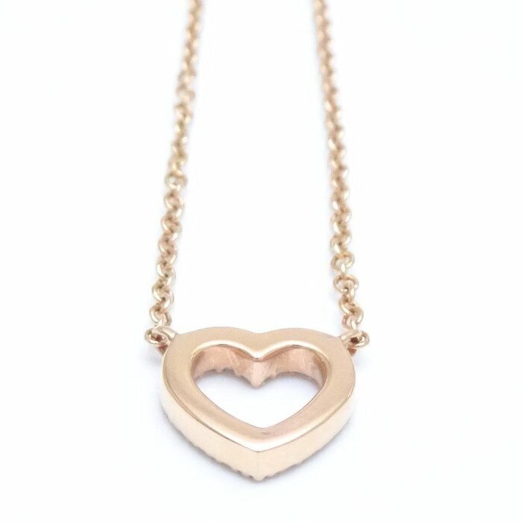 Tiffany Metro Heart Necklace Diamond Pink Gold Rose S299833