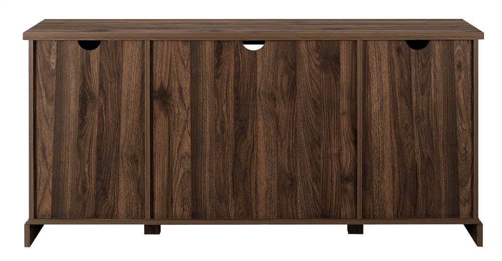Dark Walnut Sliding Grooved Door TV Console L1180