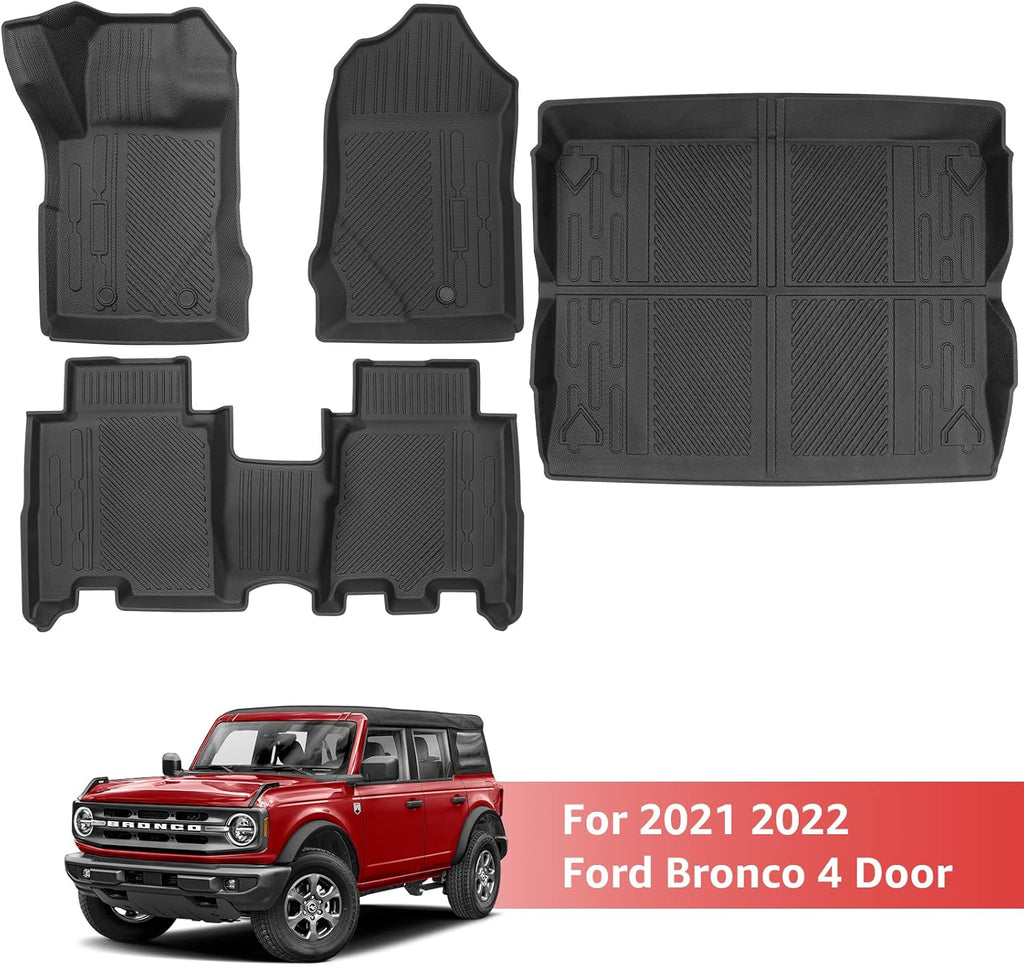 3D All-Weather Floor Liners Full Set for Ford Bronco 4 Door M698
