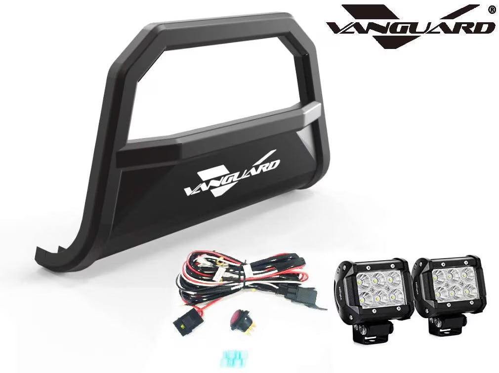 Black Powdercoat Bull Bar with 2.5in Cube LED Kit B625