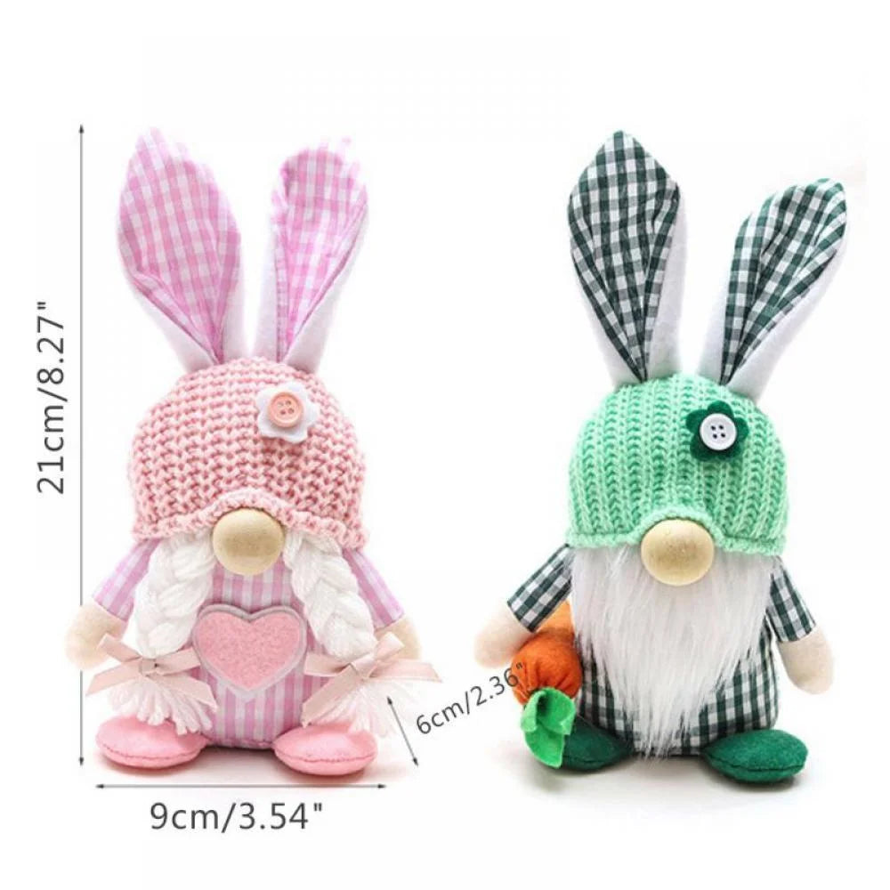 1/2 Pcs Plush Easter Bunny Handmade Swedish Tomte Elf Stuffed Doll Rabbit Ornaments L40186