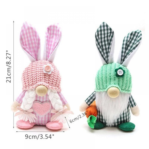 1/2 Pcs Plush Easter Bunny Handmade Swedish Tomte Elf Stuffed Doll Rabbit Ornaments L40186