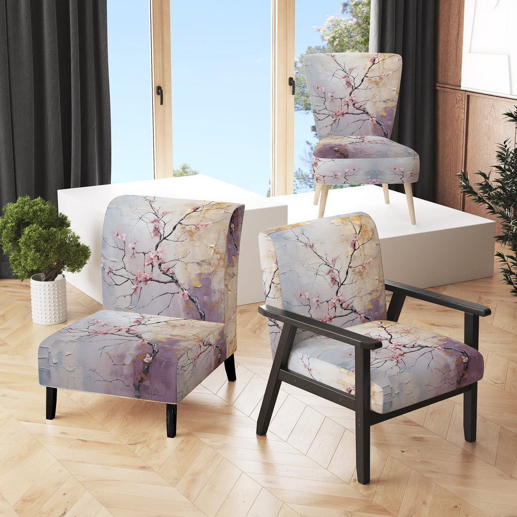Upholstered Floral Accent Chair and Traditional Arm Chair S174