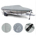 Grey 600D Oxford Fabric Waterproof Trailerable Boat Cover with Carrying Bag Q41190