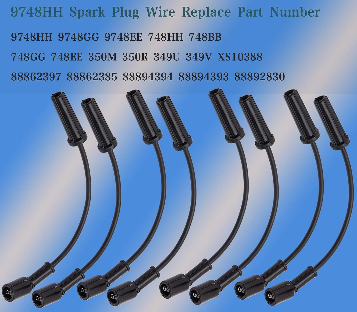8Pcs Spark Plug Wires Set for Cheverolet Silverado, Pack of 2 M712