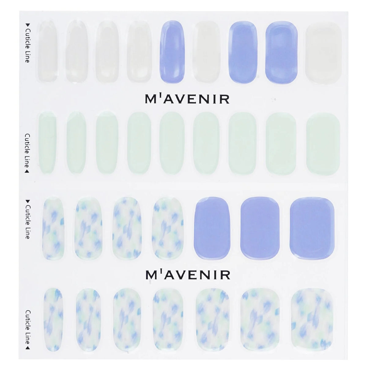 Blue Leaf Nail Sticker 32pcs Z709
