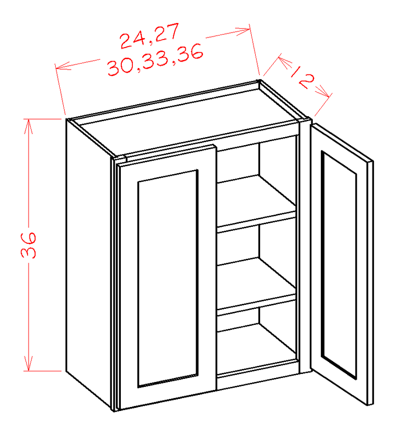 Grey 2 Doors 2 Shelves Wall Cabinet High-Density Fiberboard P196