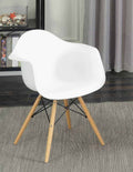 White Modern Dining Arm Chair Set of 2 J65562