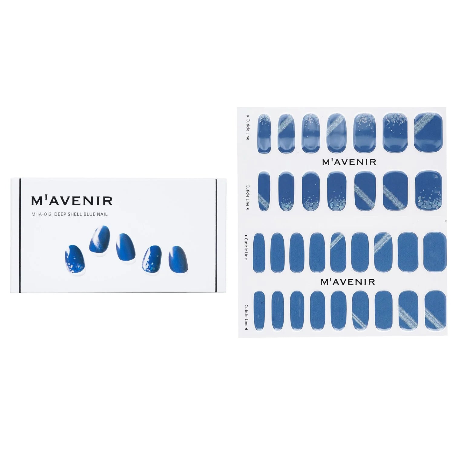 Blue Leaf Nail Sticker 32pcs Z709