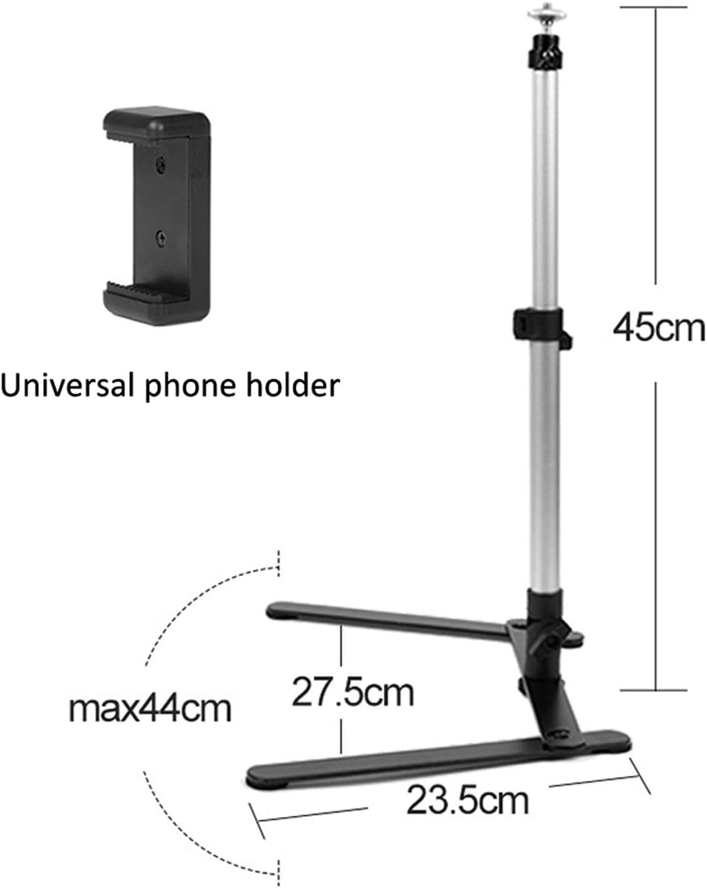 Pack of 2 Adjustable Overhead Phone Tripod Stand with Cellphone Holder U386