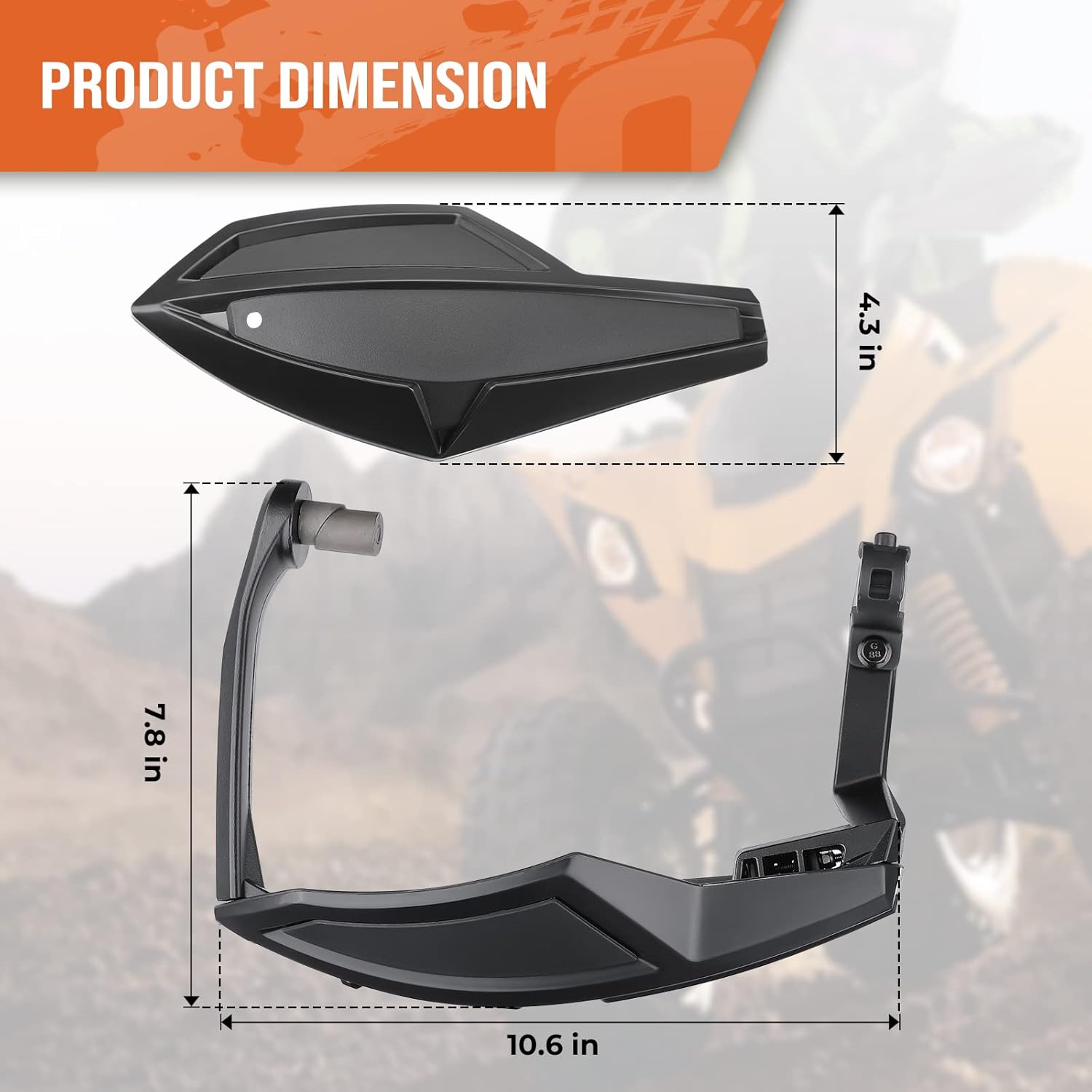 ATV HandGuard and Wind Deflector Kit with Mounting Straps A78787