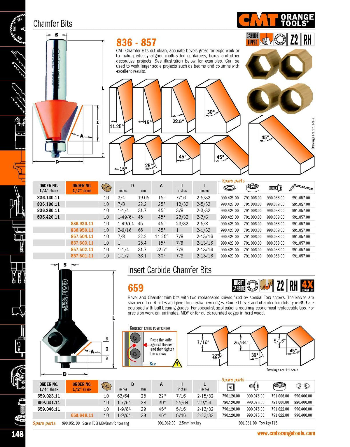 5-Piece Chamfer Bit Set with Carrying Case 1/2-Inch E590813