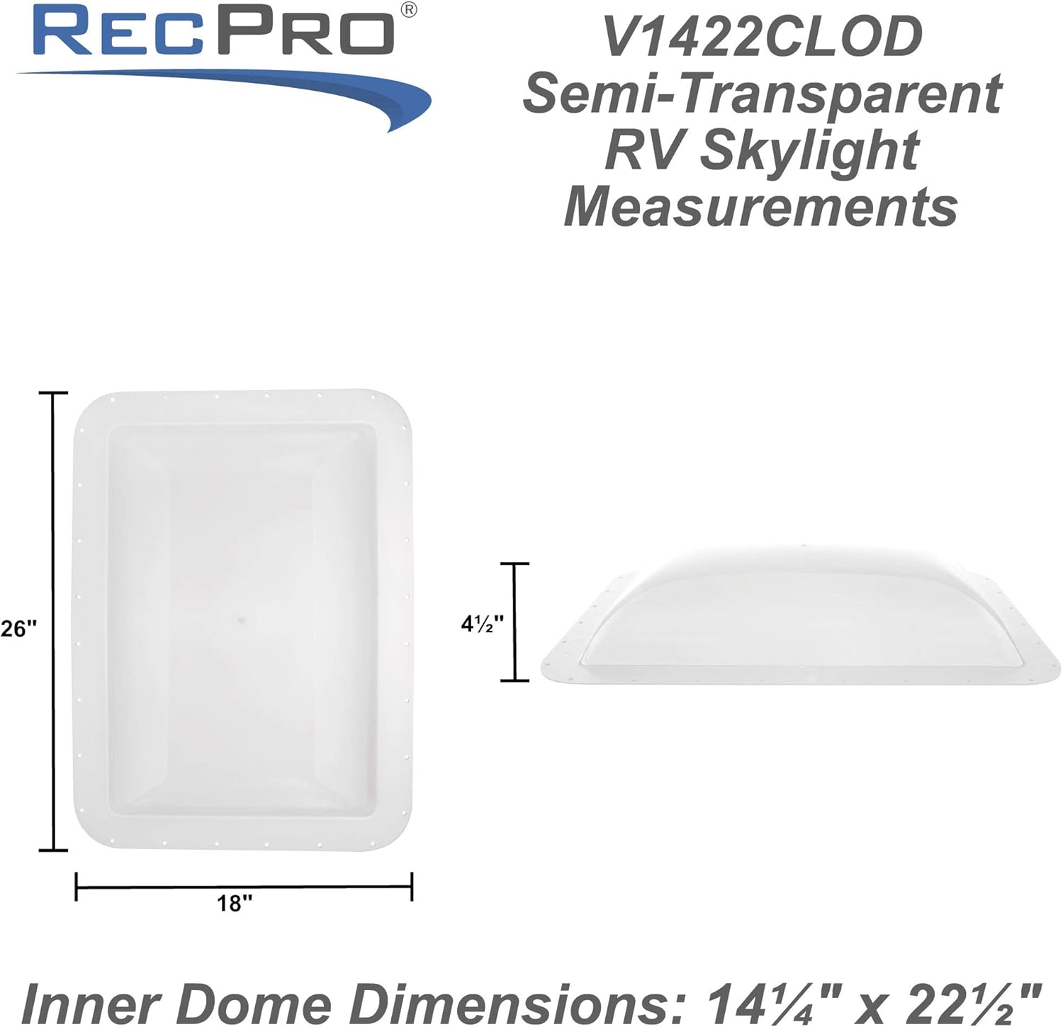 Opaque RV Skylight Pack of 2 J372