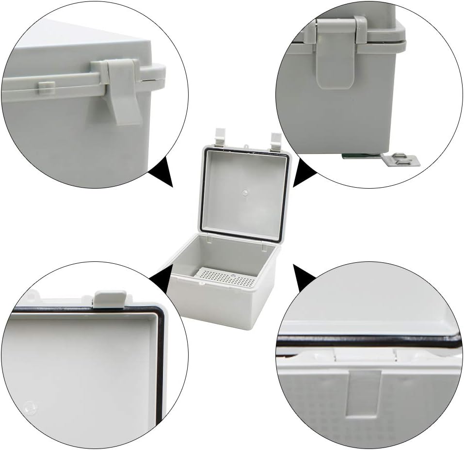Outdoor Electrical Box Weatherproof Plastic Hinged Cover with 2 NPT 3/4” Glands T1626