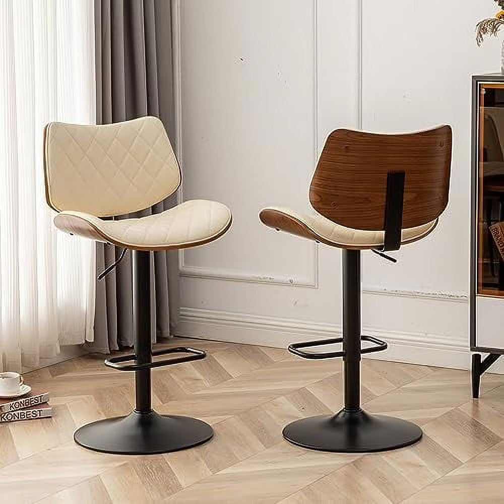 Green Leather Swivel Counter Height Stools Set of 2 K283