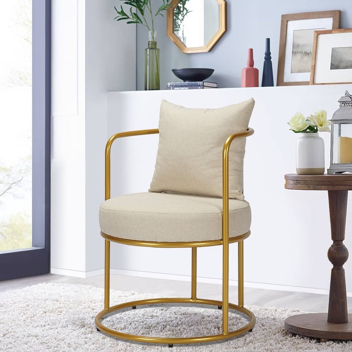 Beige Polyester Armchair H890