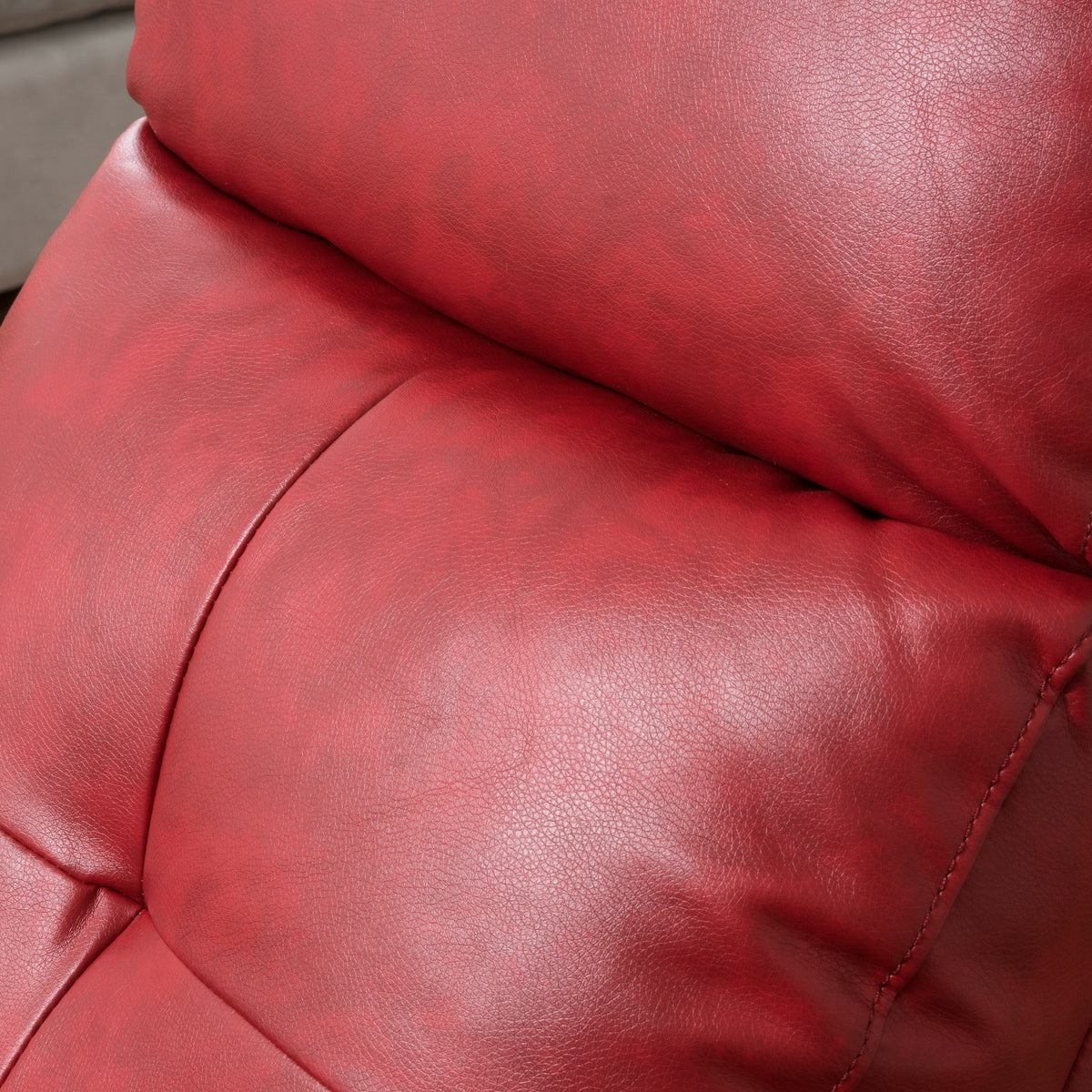 Red Faux Leather Recliner F848