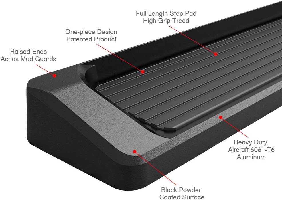 6in Black Running Boards Y616677