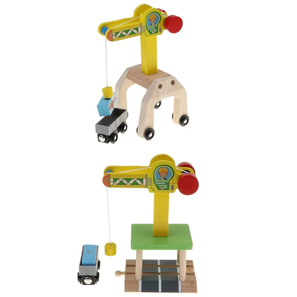 Wooden Toy Trains Set Building Blocks Construction Kits W684