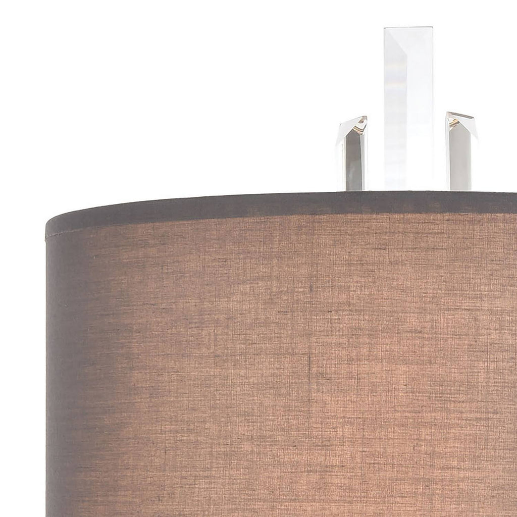 2-Light Sconce in Satin Nickel with Graphite Fabric H390
