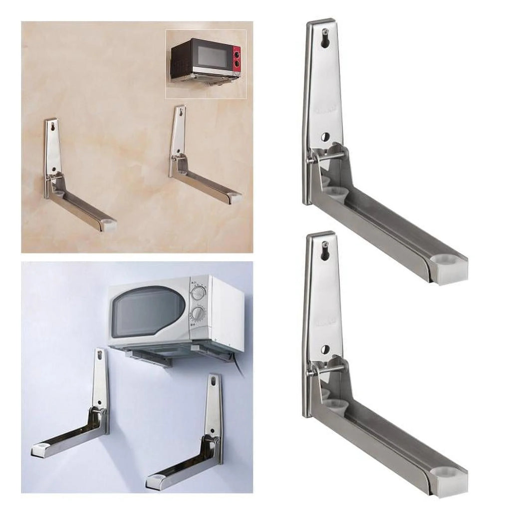 Stainless Steel Microwave Oven Shelf Rack Wall Mounted Stand Support Frame H231