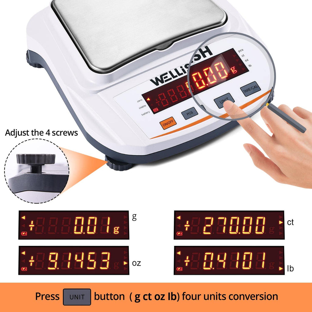 2000g/0.01g High Precision Digital Analytical Balance Scale E816308
