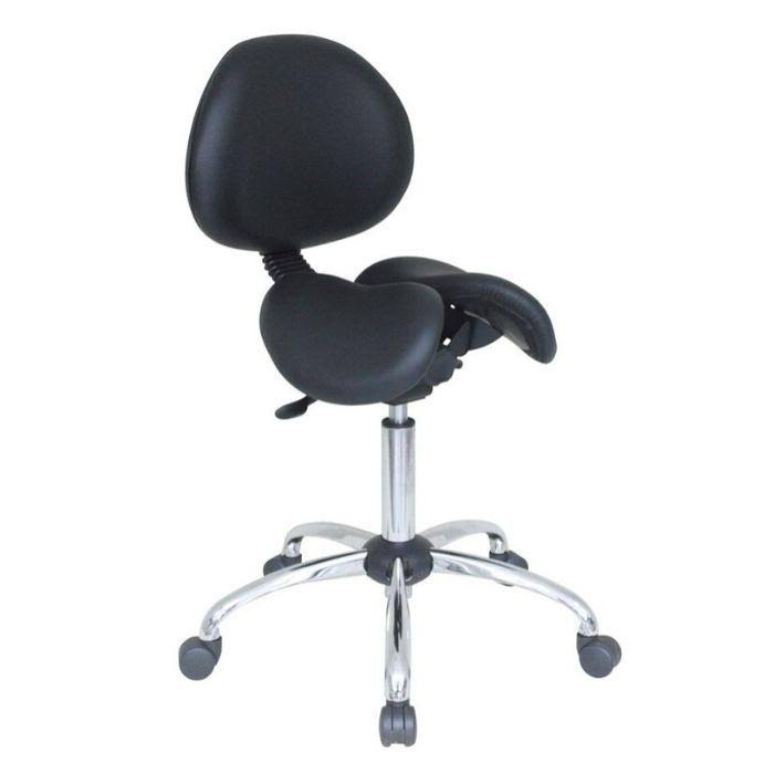 Multi Adjustable Saddle Stool with Backrest O711