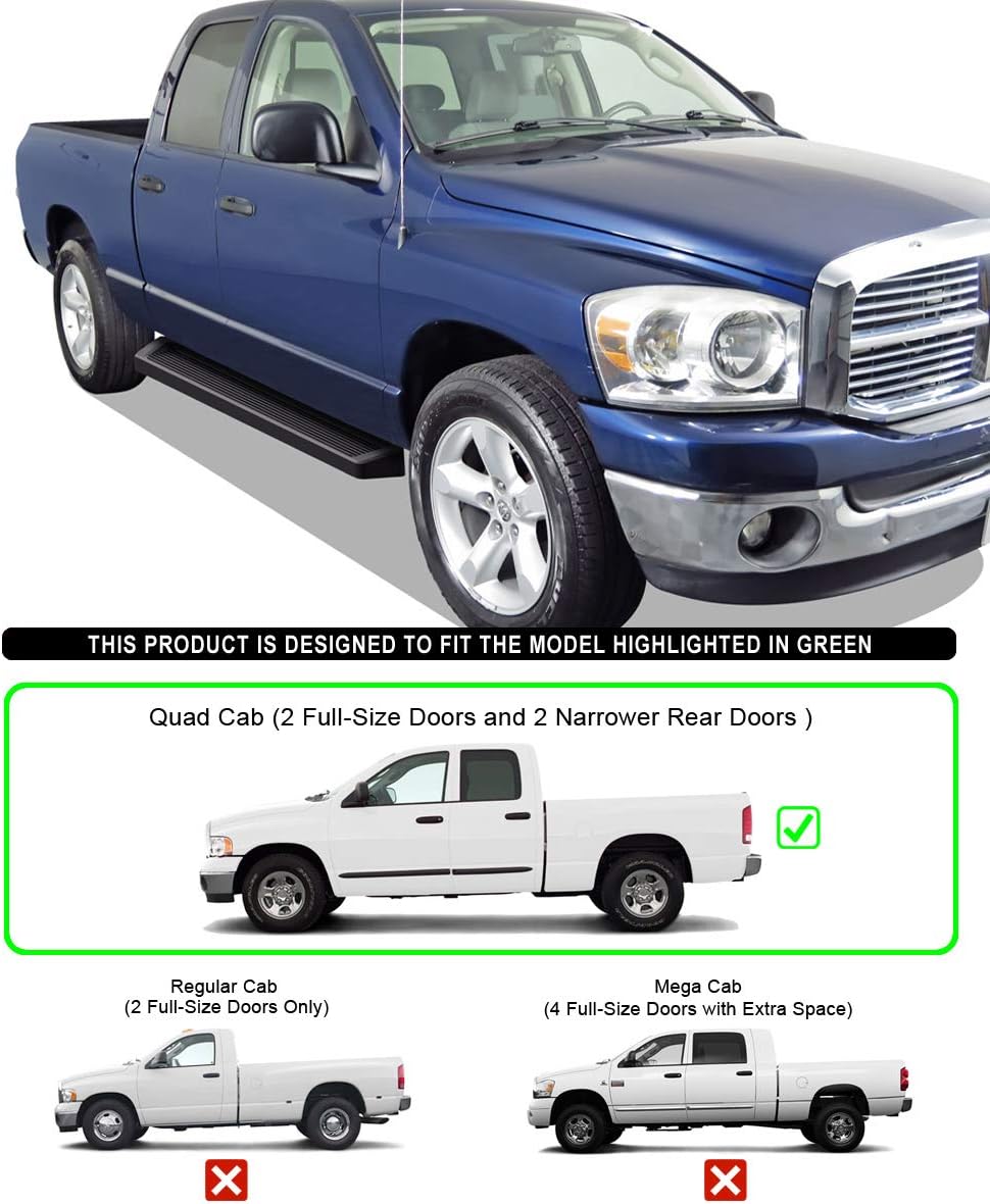 6in Black Running Boards Y616677