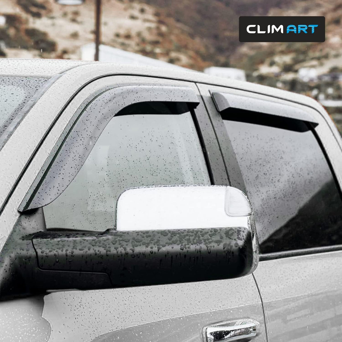 4pcs Dark Smoke Tape-on Window Deflectors J483