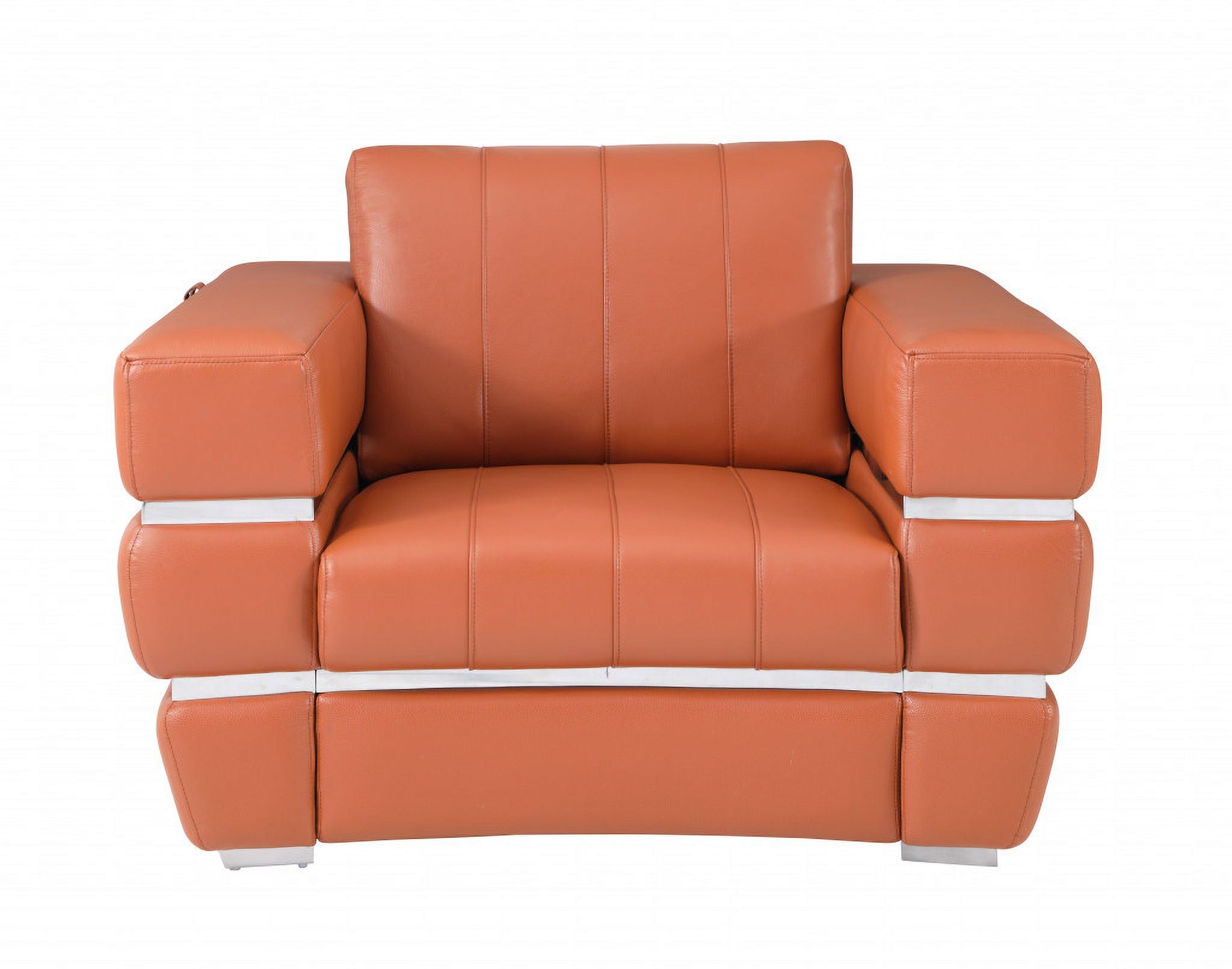 Camel Italian Leather Six Person Seating Set Z7404