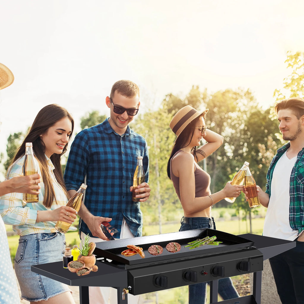 Black 4-Burner Propane Gas Grill L428741