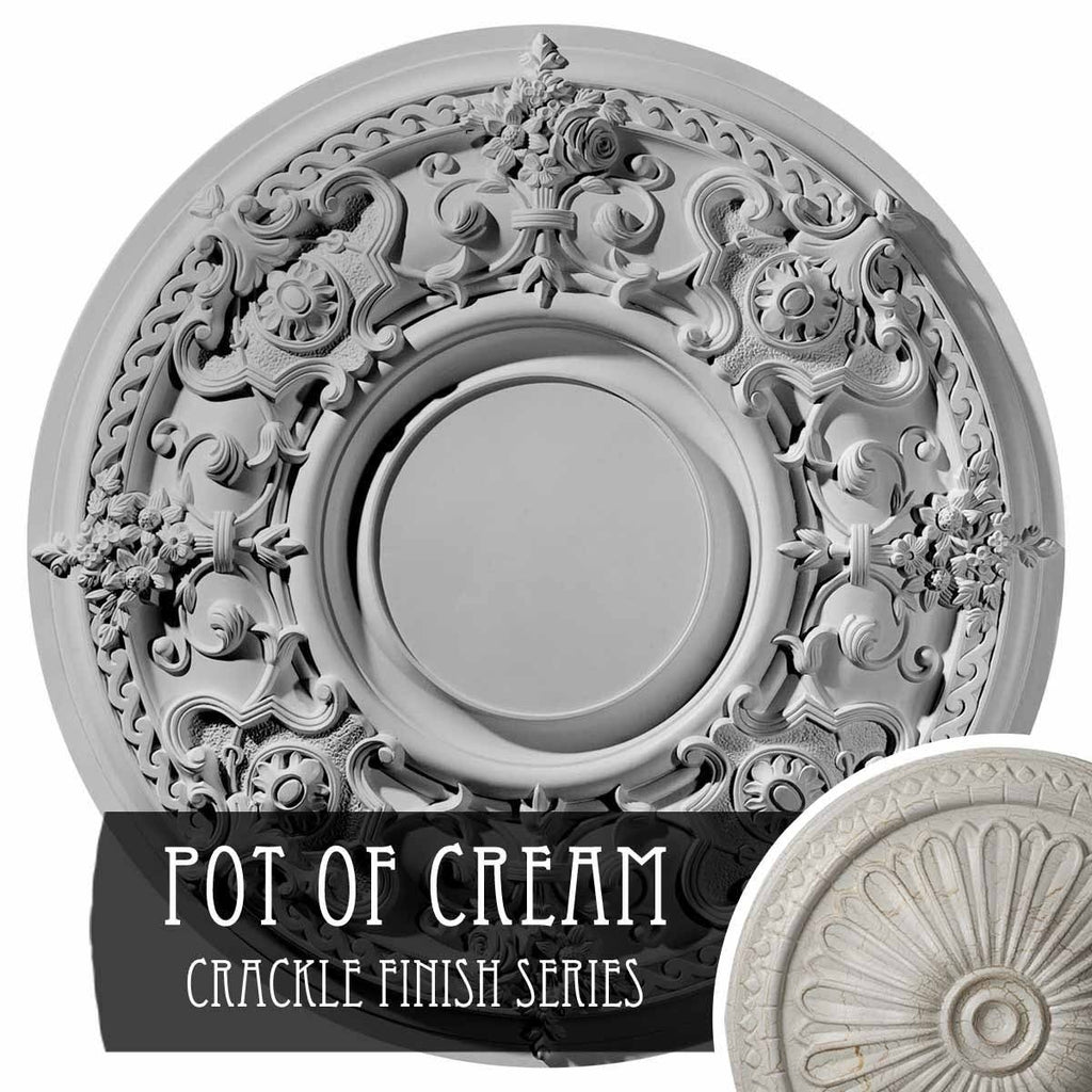 32 3/4x22OD x 2 1/2x22P Hand-Painted Ceiling Medallion Q23462