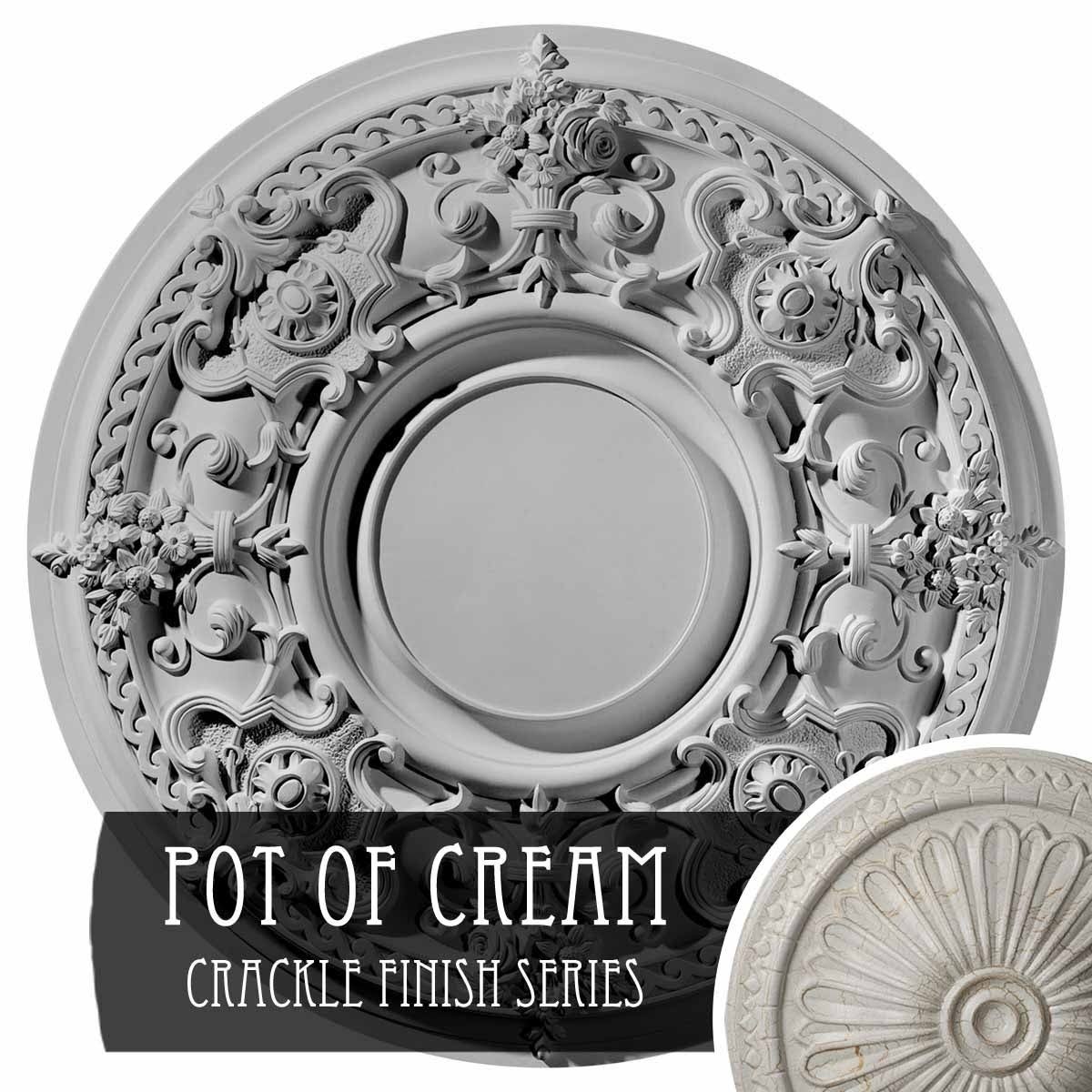 32 3/4x22OD x 2 1/2x22P Hand-Painted Ceiling Medallion Q23462