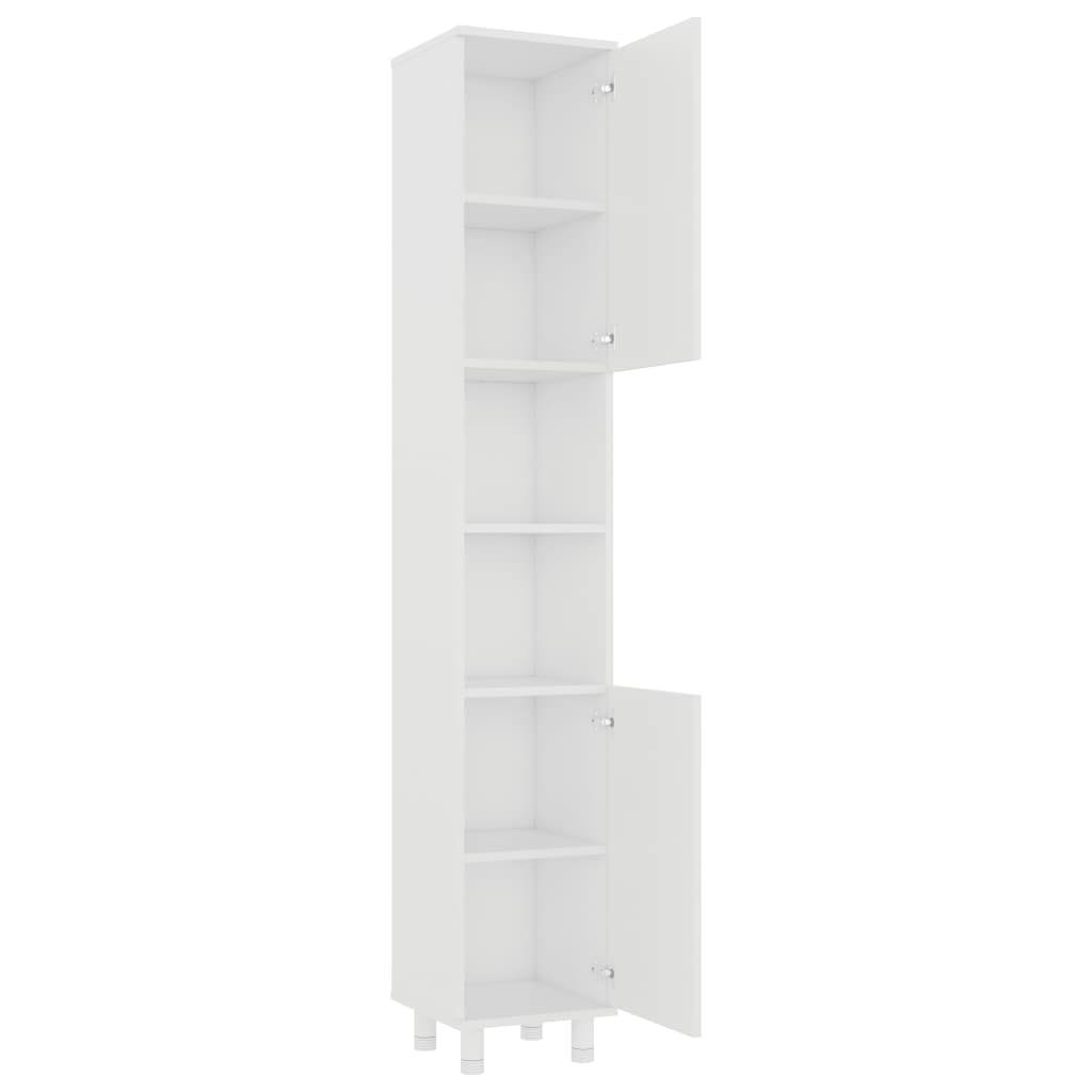 White and Sonoma Oak Bathroom Cabinet Chipboard I60201