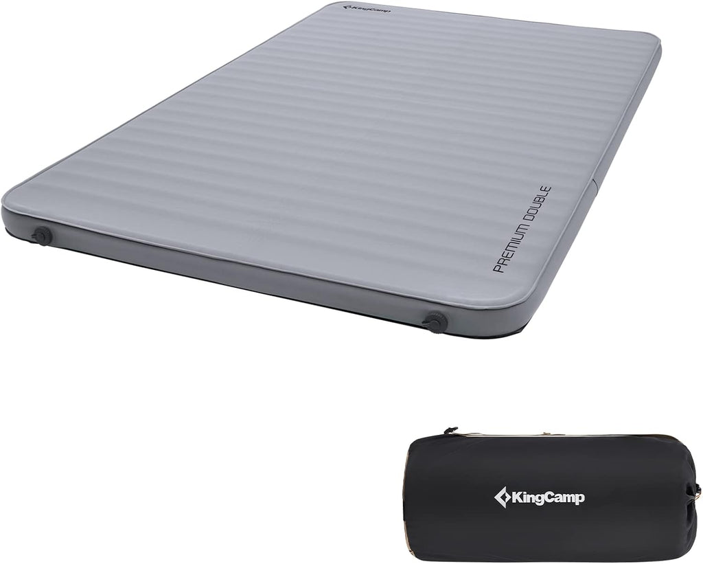 Queen Size Double Self Inflating Sleeping Pad with R Value 9.5, Grey O76428