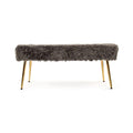 Slate Grey Faux Fur Bench B33325