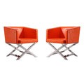 Black Polished Chrome Faux Leather Lounge Chair (Set of 2) T432414