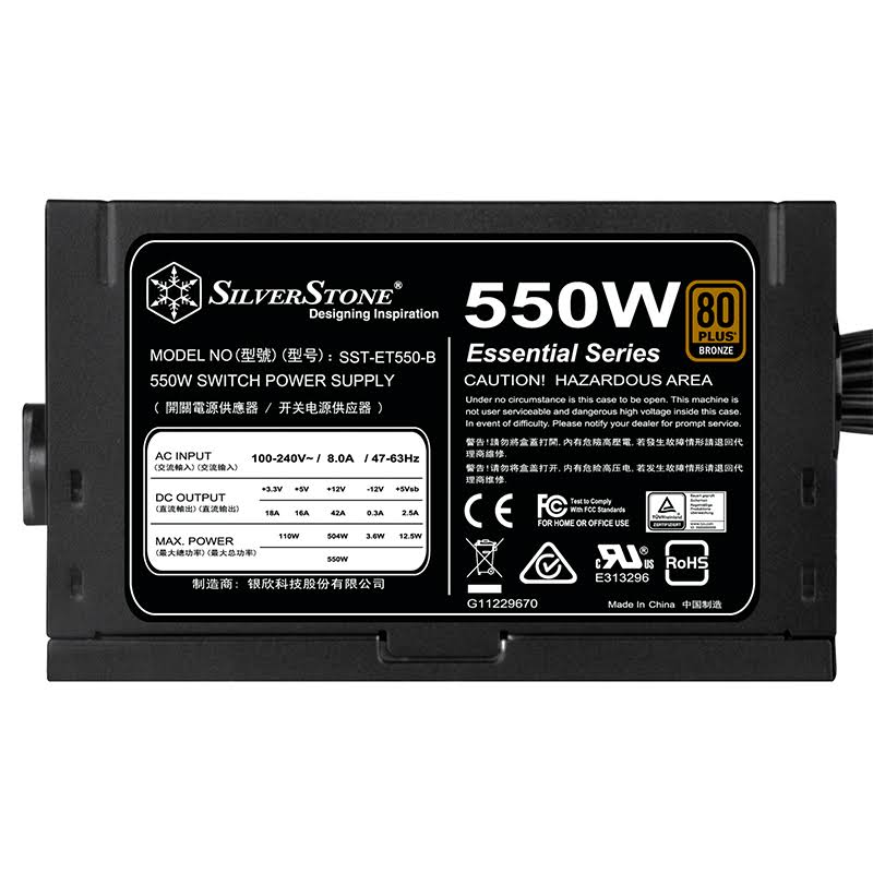 550 Watt 80 Plus Bronze ATX Power Supply K140