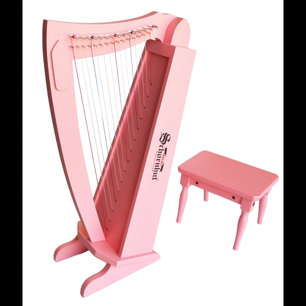 15 String Harp with Bench Pink W791605